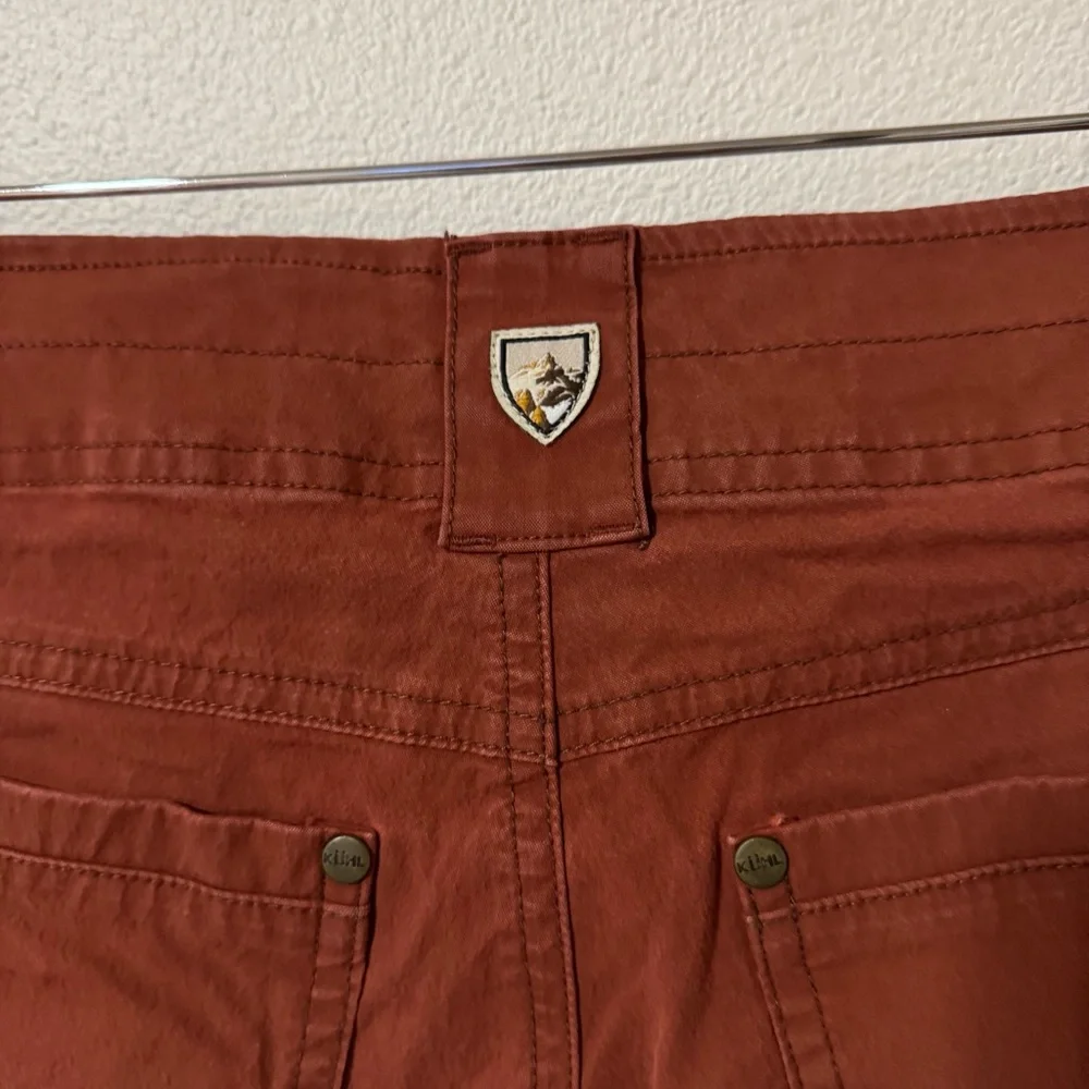 Kuhl Revolvr Shorts Red Brown Patinadye Cotton Gorpcore Outdoor UPF Casual-32